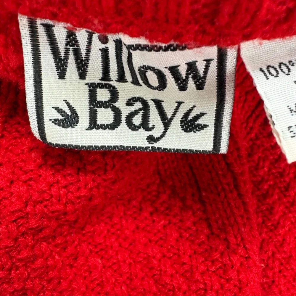 Vintage Crewneck Sweater Mens XL Red Textured Knit Long Sleeve Holiday Grandma